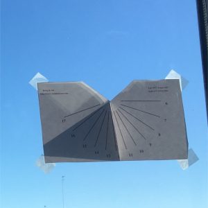 window sundial from inside